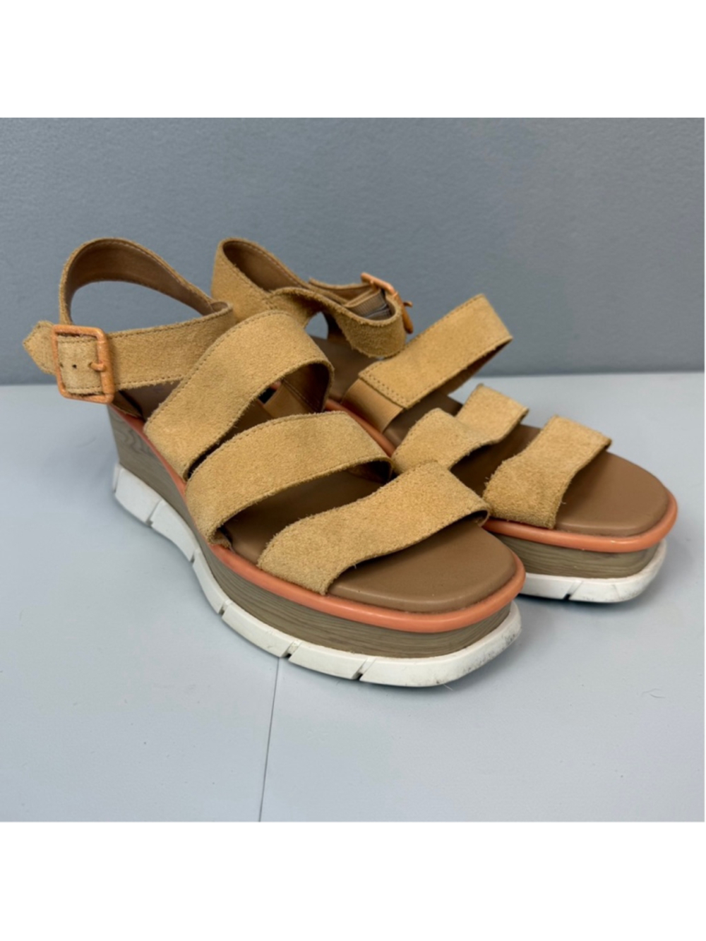 Sorel Joanie strappy tan platform sandals-8.5
